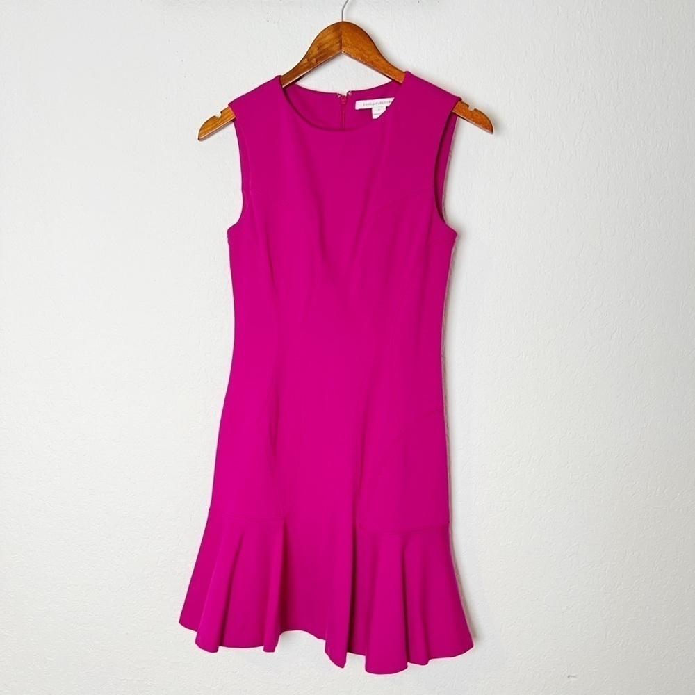 Diane von Furstenberg Jaelyn pink sleeveless flare bottom dress - Picture 8 of 10